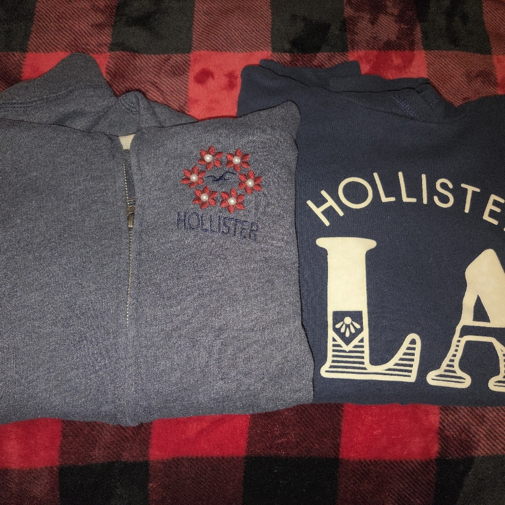 2 Hollister Dark Blue/Gray Hoodies XS
